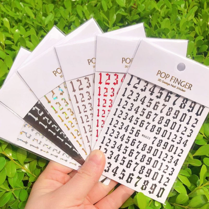 1PCS Multi-Color Laser Reflective Alphabet Nail Art Sticker Kit