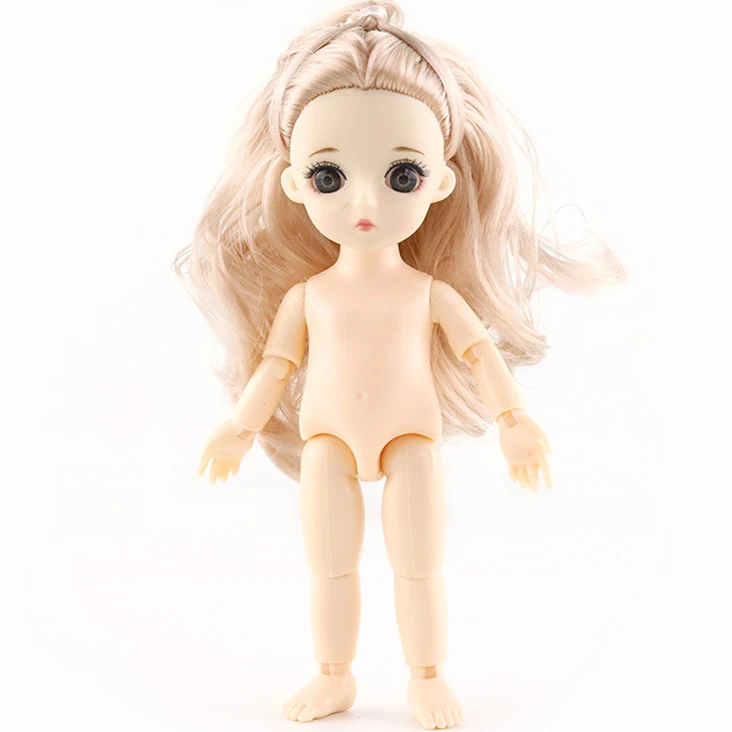 16 см 1 шт. девушки одеваются куколки произвольная отправка пара обуви 13 суставов BJD куклы игрушки с 3D глазом Прекрасная принцесса тело телесного цвета - Цвет: 11