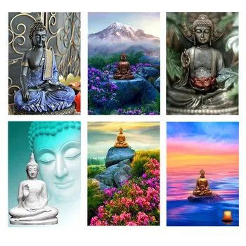 

diamond painting "flowers in the Buddha" embroidery cross stitch mosaic home decoration gifts