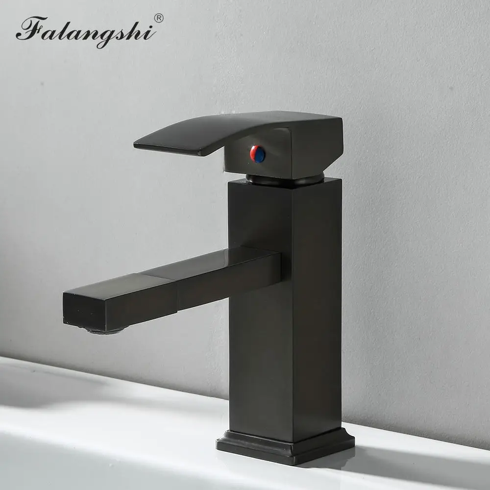 Bathroom Sink Faucet 360 Swivel Spout Deck Mounted Single Hanlde Hot And Cold Basin Sink Mixer Tap Black Faucet WB1077 - Цвет: Black