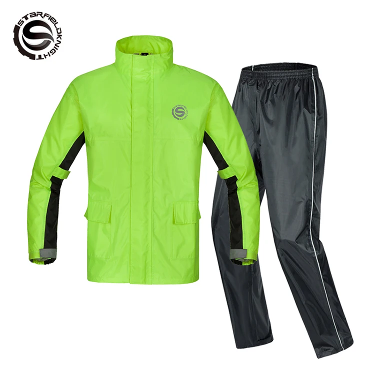 

STAR FIELD KNIGHT Motorcycle Raincoat and Rain Pants Set Waterproof Rainproof Breathable Motorbike Riding Jackets Moto Rainwear
