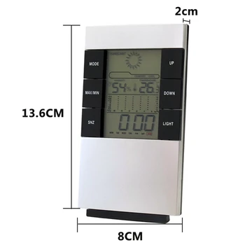 

Electronic LCD Digital Backlight Thermometer Hygrometer Temperature Weather Station Humidity Meter Indoor Outdoor Clock Time