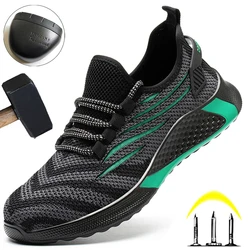 Chaussures de sécurité Anti écrasement pour homme, baskets de protection, bottes de travail légères 