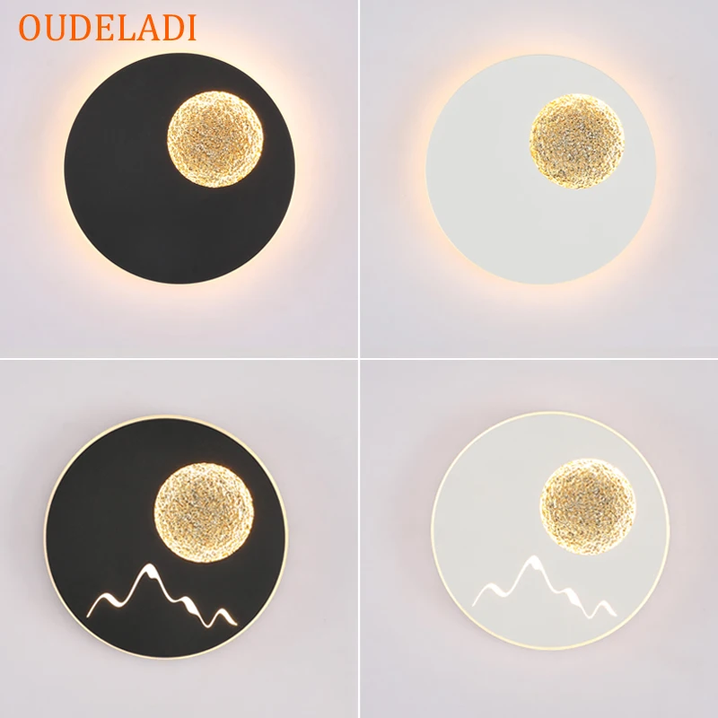 

Modern LED Wall Lamps Round Living Room Lights Bedroom bedside Aisle Corridor Foyer Hall Spin Indoor Lighting Home fixtures