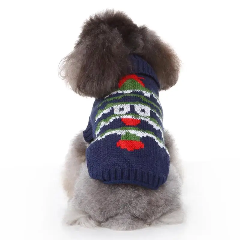 Xmas Tree Pattern Dog Sweater Costume Clothes Polyester Warmth and Softness Winter Jacket Coat Pet Supply Christmas Dog Sweater