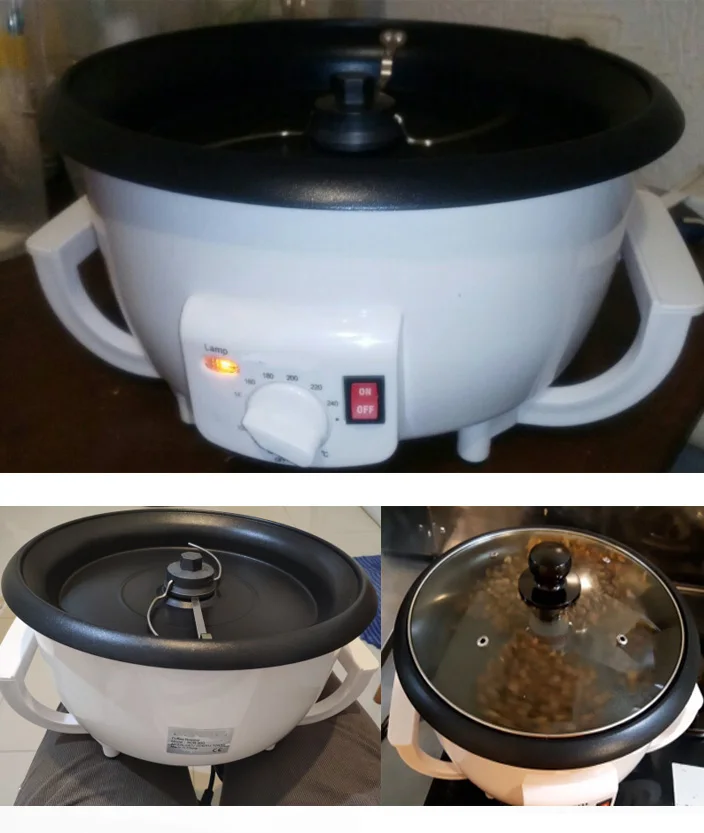 

220V Electric Coffee Beans Roaster Machine Peanut Roasting Machine Artifact Coffee Beans Baking Machine Household Drying EU Plug