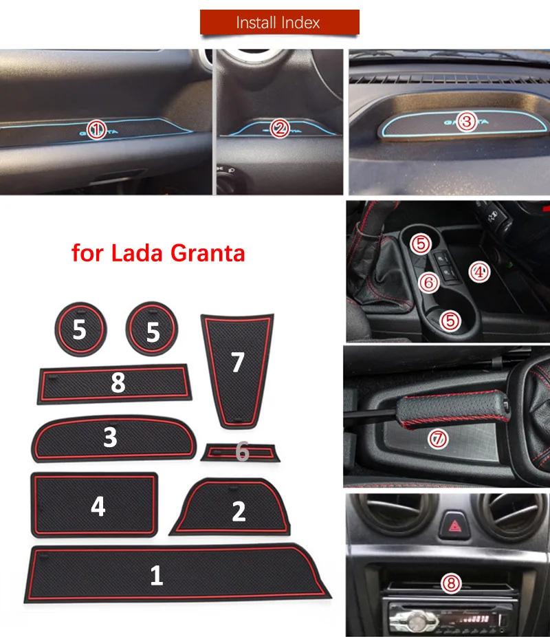 Противоскользящий коврик для Toyota Hilux Yaris Vios 2012- затворный слот подставка анти-грязный Салонные подложки LADA аксессуары GRANTA