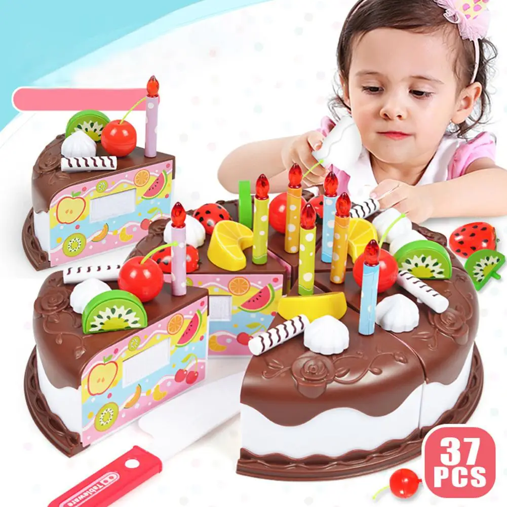 Safe Plastic Ice Cream Cakes Toys Set Pretend Play Kitchen Games Kids Gifts