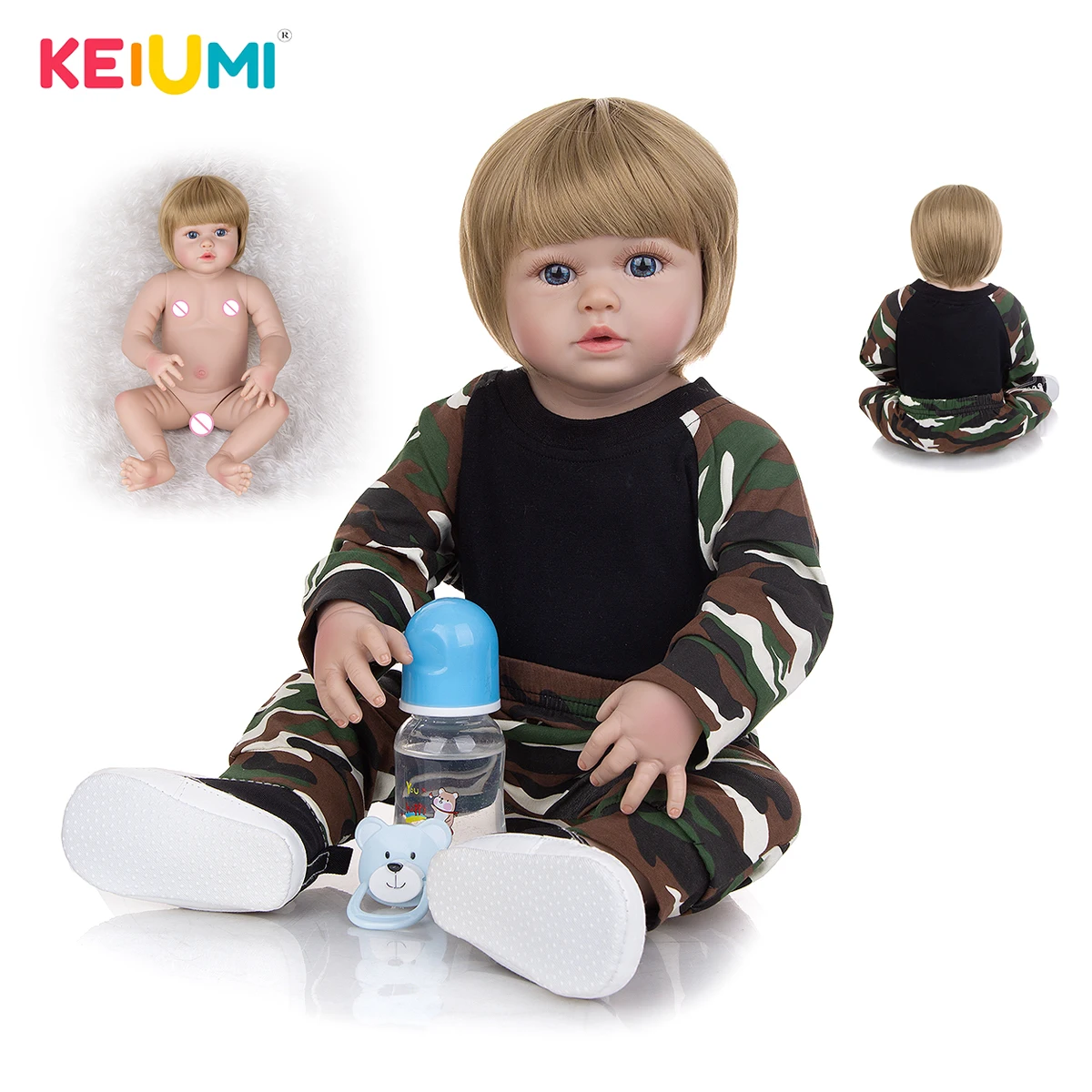 Bebe Reborn Menino 100% Silicone 57 Cm - NPK Doll em Promoção é no