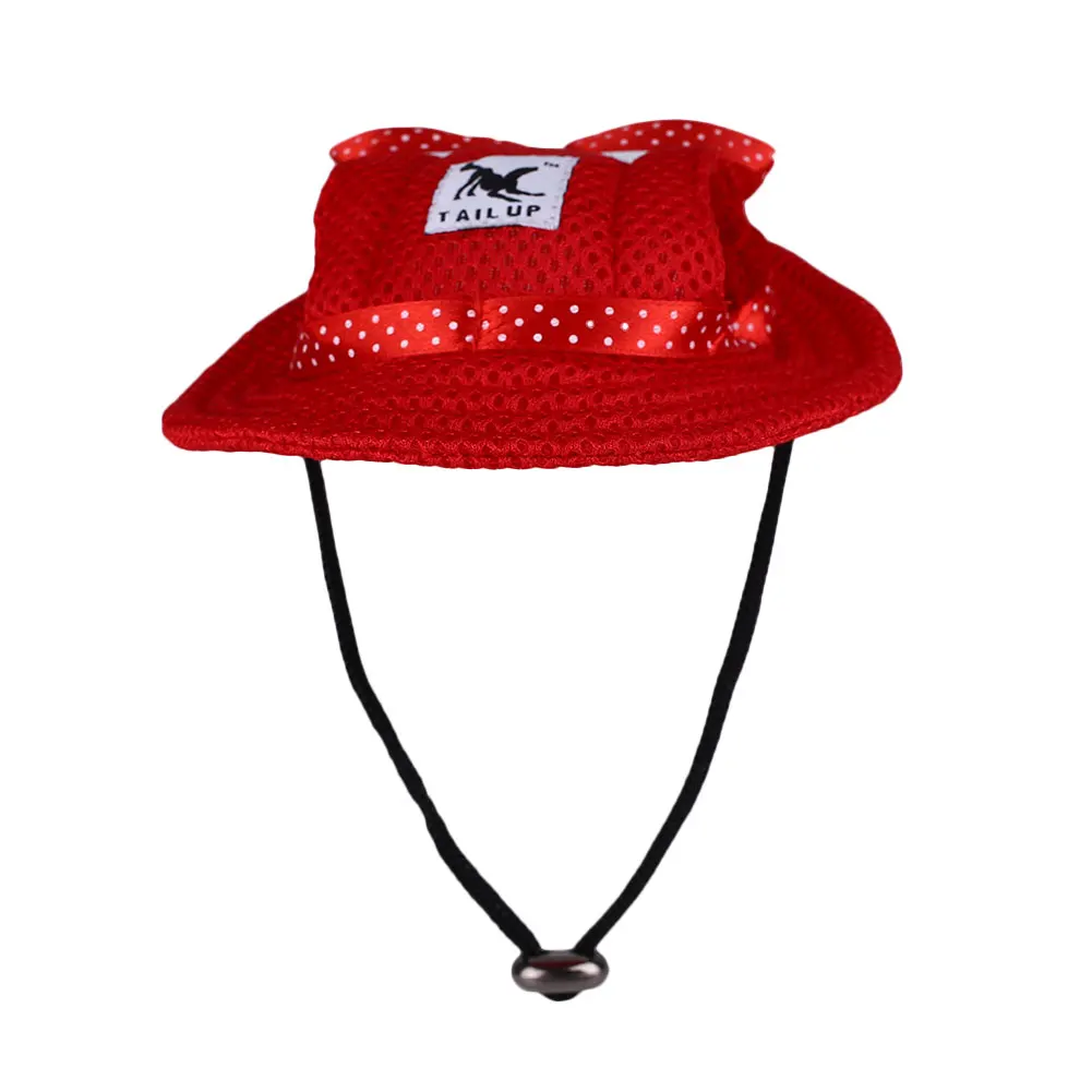 Red Модная синяя дышащая шляпа для животных Товары для домашних животных черная полоса красная собака сетка защита от солнца кошка собака - Цвет: Red
