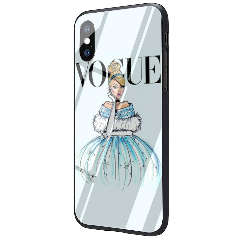 G2 Чехол EWAU The Vogue princess из закаленного стекла для телефона iPhone 11 Pro 6 6S Plus 7 8 Plus X XS XR XS Max - Цвет: G2