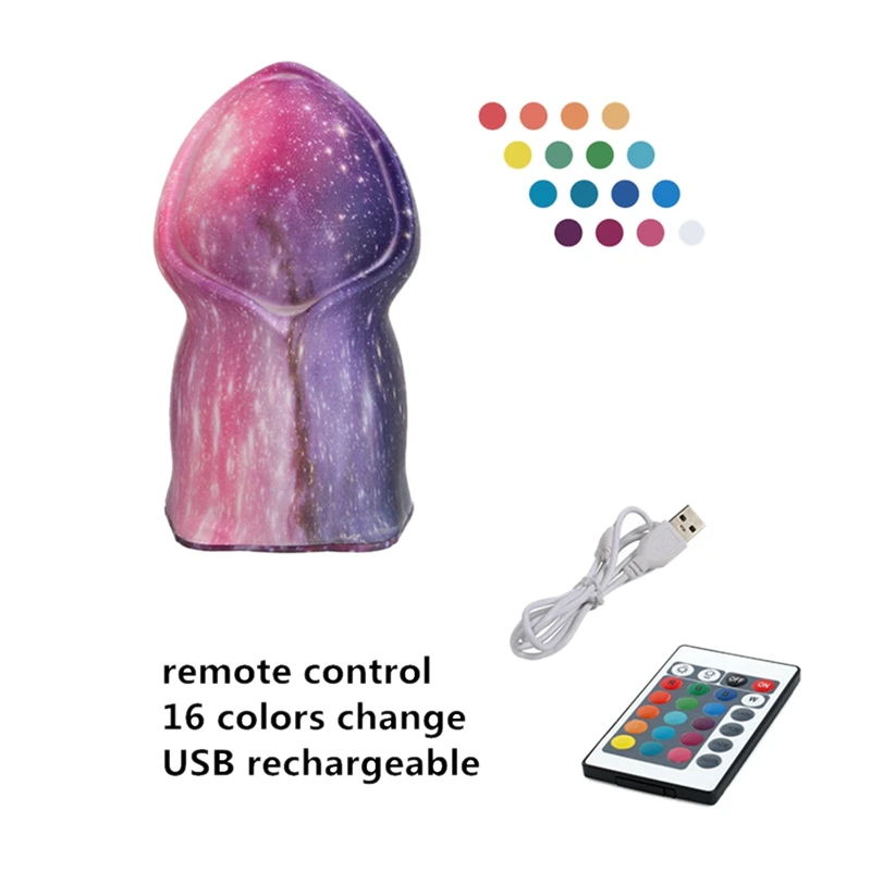 Promotion! 3D Print Ghost Starry Lamp 16 Colors Remote Control LED Night Light USB Rechargeable Desk Lamp Home Decor
