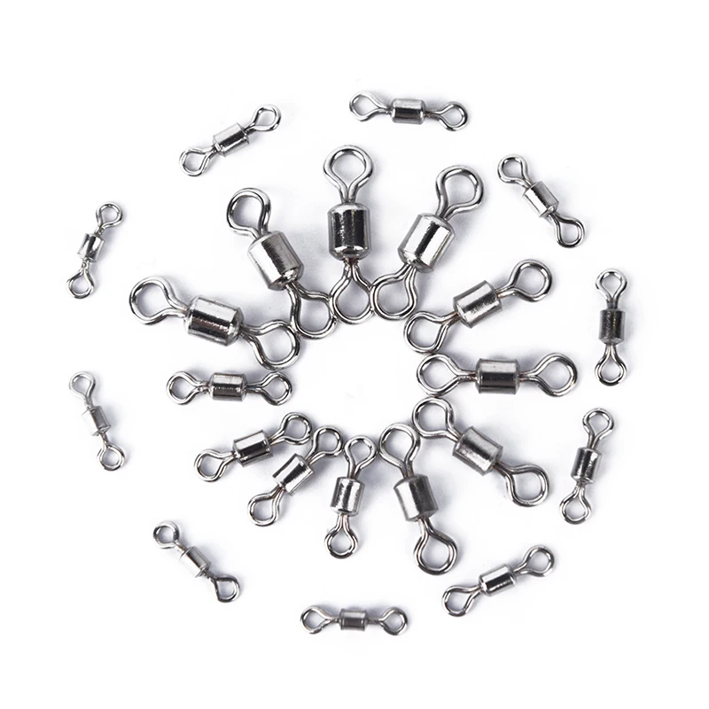 500pcs/lot 4 6 8 10 12 Fishing Swivels Rolling Swivel Connector