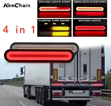 4 ב 1 100LED רכב משאית קרוואן אור עמיד למים LED אדום + צהוב RV LED זנב אור 3D זורם אות אור מנורה