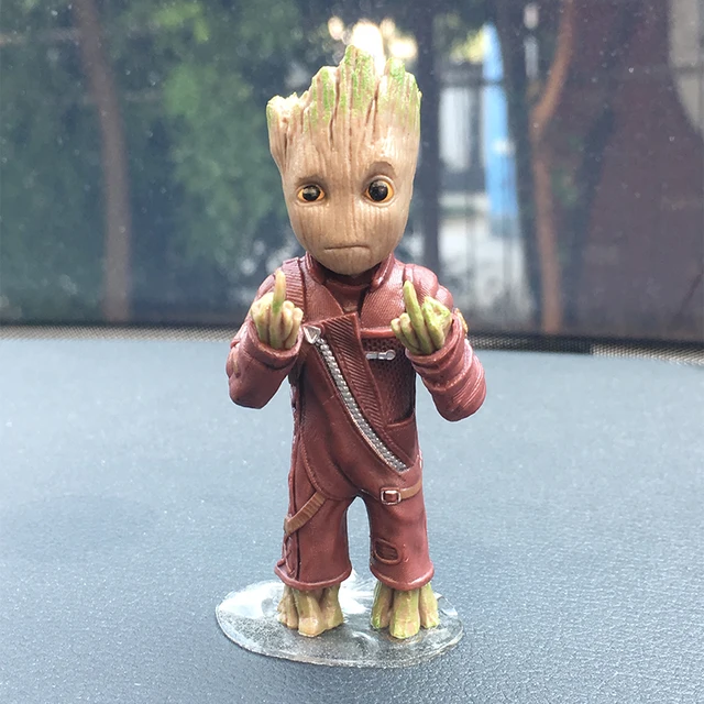 Car Interior Decoration Personality Groot Action Figure Sitting Model Anime Mini Doll Car Goods Interior Decoration Accessories D
