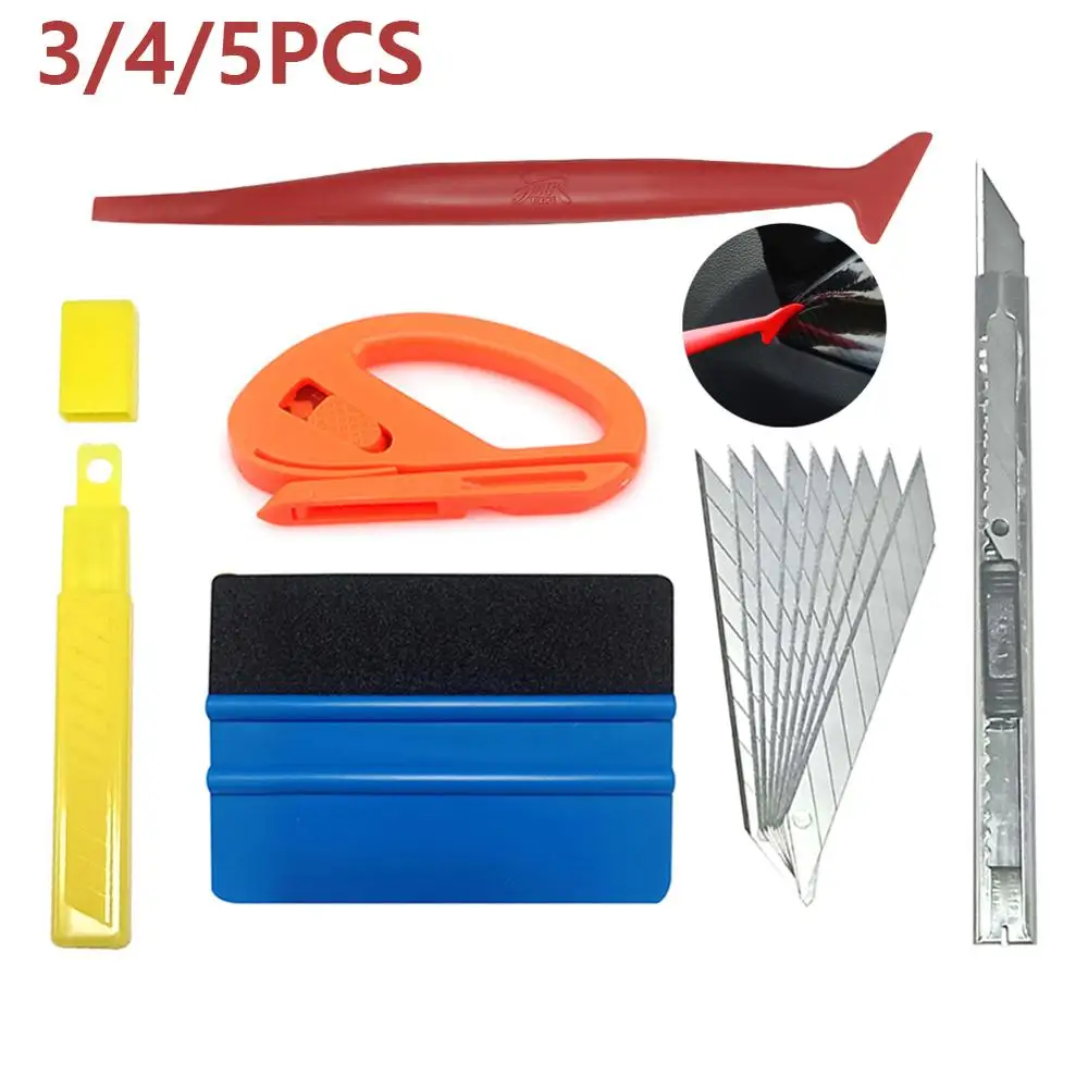 

4pcs/lot Car Vinyl Wrap Film Squeegee Scraper Tools Vehicle Sticker Installation Kit Cutter Knife Car Styling Auto Accessories