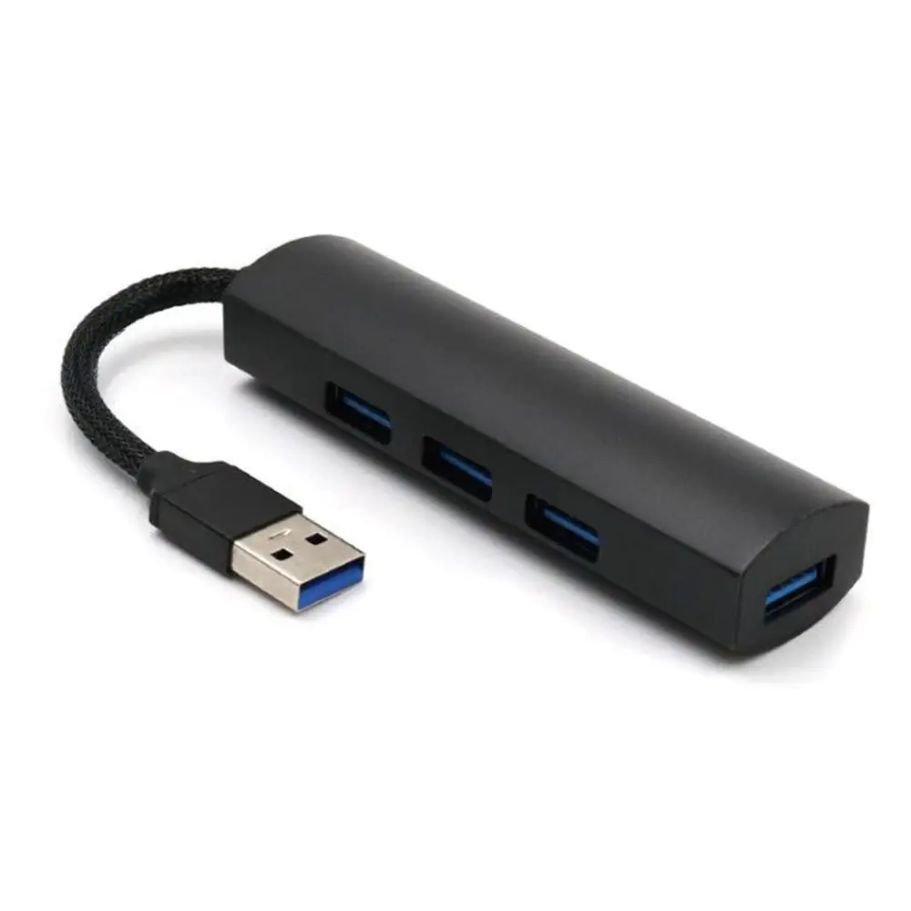 4 порта алюминиевый usb-концентратор USB 3,0/type C сплиттер USB-C адаптер для Macbook Pro Air Surface pro 6 huawei matebook Hub высокая скорость - Цвет: USB3.0 Black