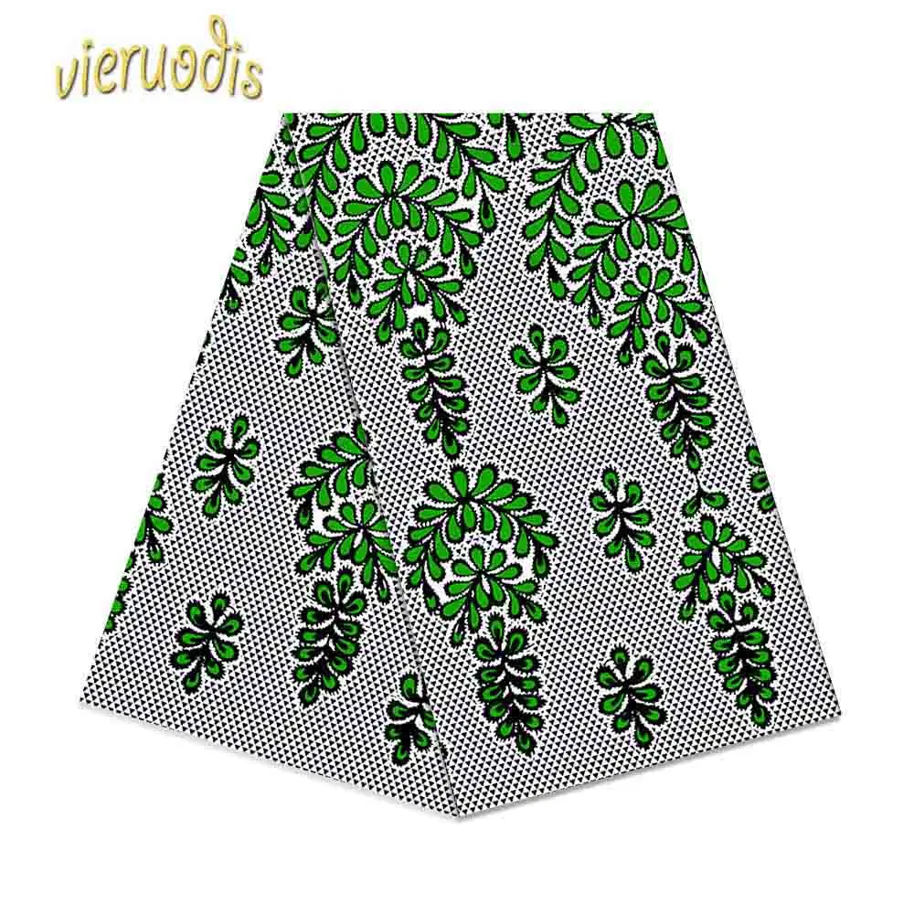 6 ярдов Африканский воск ткань хлопок Материал Дашики напечатаны настоящий цветочный для платья нигерийский французский вышитые A000567