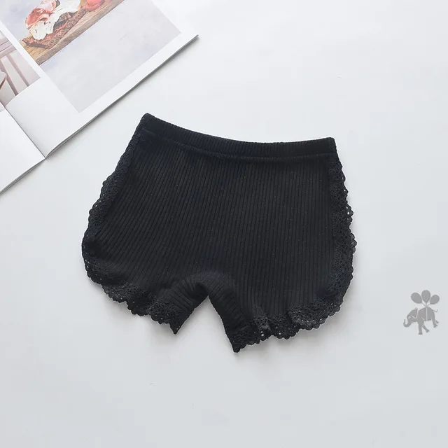 Summer Girls Shorts Top Quality Cotton Lace Safety Panties Baby Girl Clothes Children Pants For 3-11Years Kids Short Underwear Black