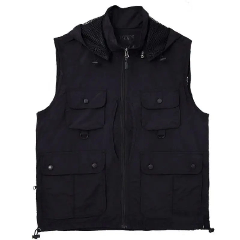 B Рыболовный Жилет многофункциональный с капюшоном солнцезащитный козырек дышащая теплая куртка жилет для спорта на открытом воздухе Рыболовный Жилет - Цвет: B