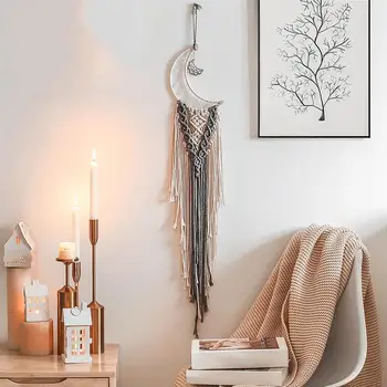 

Macrame Wall Hanging Tapestry Cotton Rope Tassel Hand Woven Bohemian Tapestry Geometric Art for Living Room Home Decor гобелен
