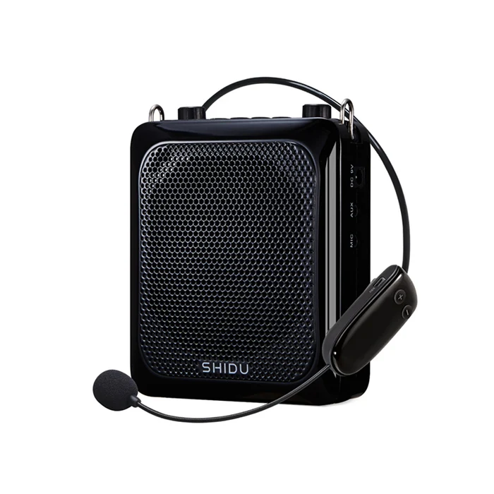 Black US Plug SHIDU 25 Вт ультра портативный мини аудио Bluetooth динамик USB голосовой усилитель с UHF беспроводной микрофон для учителя туристический S28 - Цвет: Black US Plug