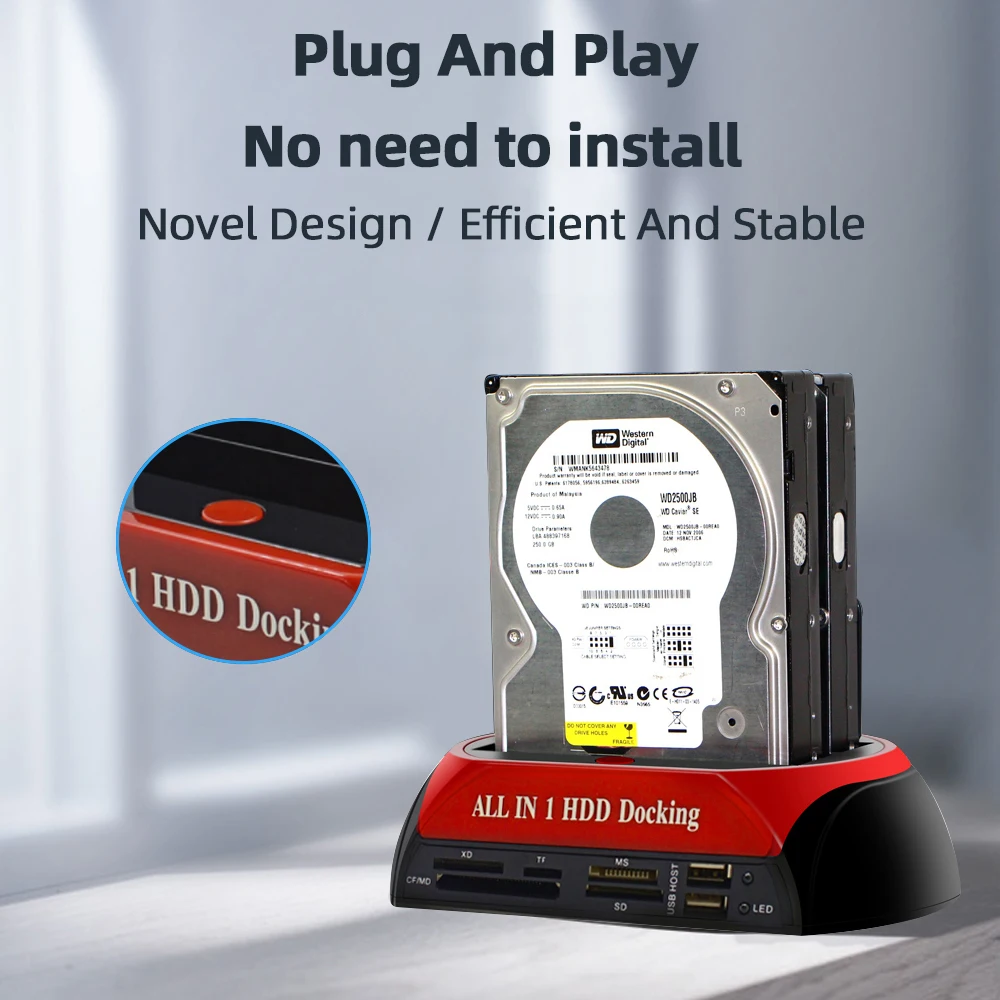 HDD Docking Station for All In 1 Usb 2.0 To SATA IDE External 2.5 3.5 Inch Case Hard Disk