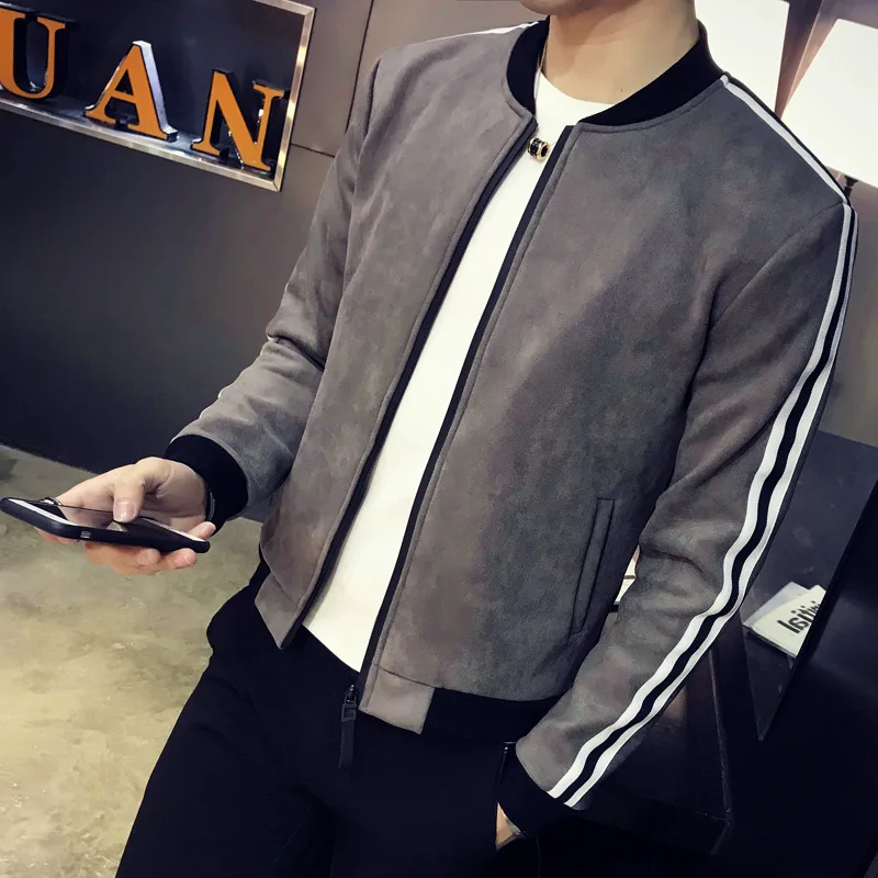

Suede Coat Men's Spring And Autumn Versatile Korean-style Slim Fit Social Fella on Clothes MEN'S Jacket Men'S Wear Popular Brand