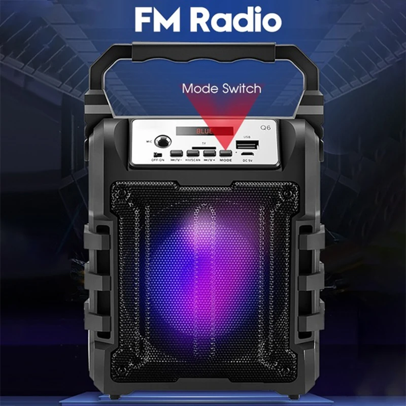 Portable Bluetooth Speaker Portable Wireless Loudspeaker Sound System 5W Stereo With Microphone FM Outdoor Party Speaker 1200mAh
