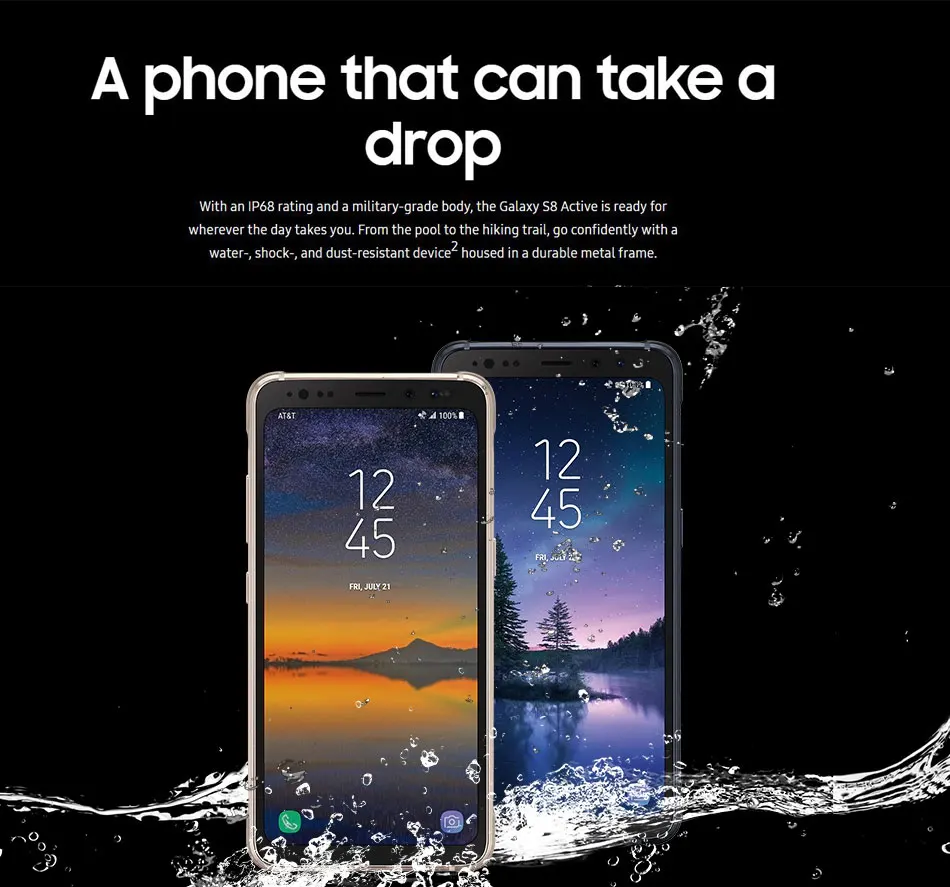 Мобильный телефон 5," 4000 мАч samsung Galaxy S8 Active G892A, 4 Гб ОЗУ, 64 Гб ПЗУ, Snapdragon 835 NFC at& T версия телефона