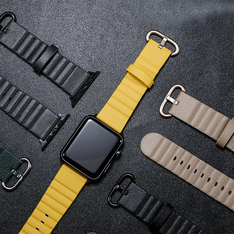 Ремешок для apple watch 42 мм 38 44 40 correa iwatch 5 4 3 2 1 кожаный магнитный браслет с петлей