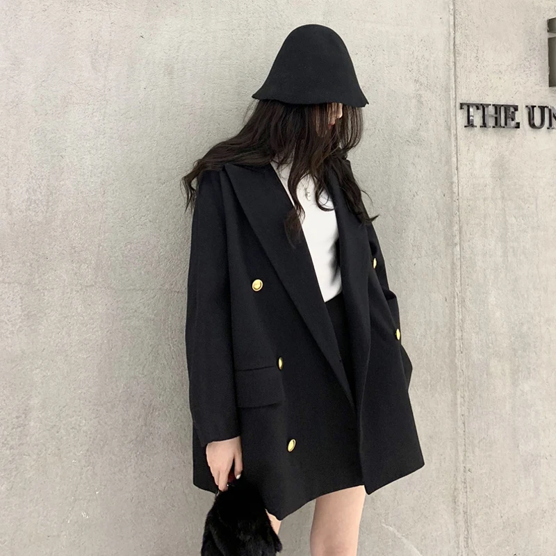 Формальные шерстяные женские блейзеры, Подиумные куртки, зимние утолщенные твидовые женские блейзеры для женщин, женская верхняя одежда S0216