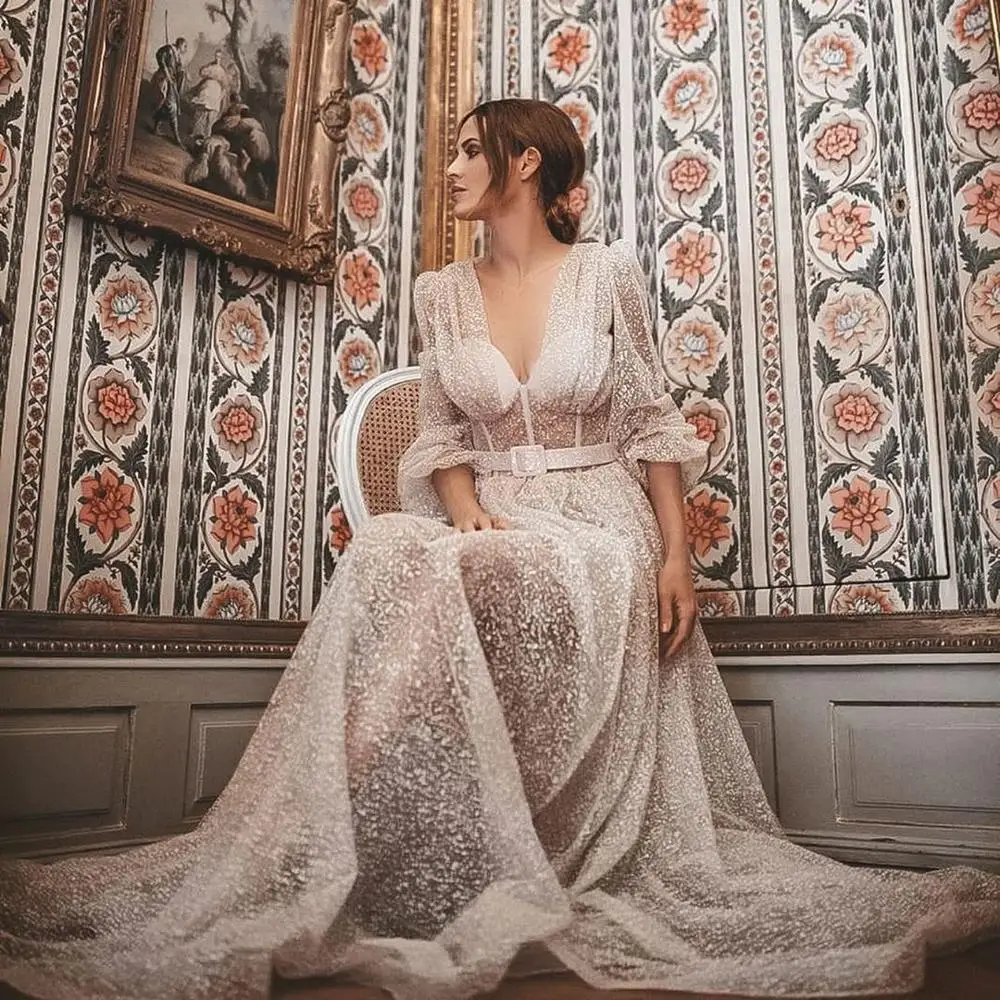 

Plus Size 2020 Women Summer Dresses Vintage Party Night Elegant Maxi Long Sleeve Dress