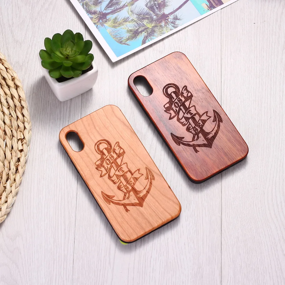 

Anchor Sea Sailor maritime Lover Engraved Wood Phone Case Funda For iPhone 6 6S 6Plus 7 7Plus 8 8Plus XR X XS Max 11 Pro Max