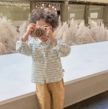 

2020 new boys printed shirt spring cotton fashion kids top 1-6 years HM932