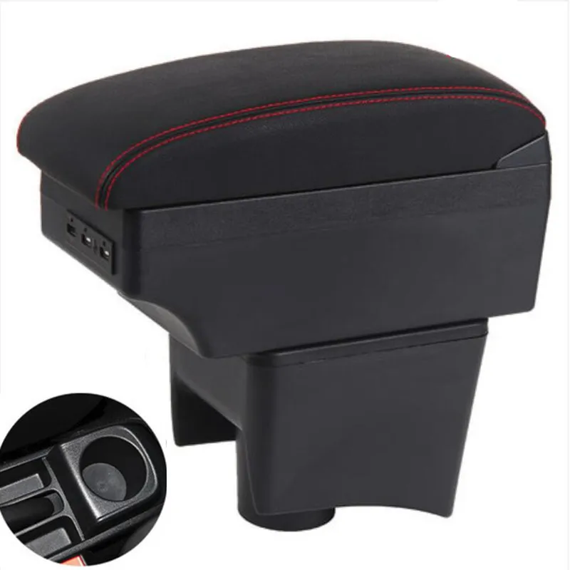 For Volkswagen Polo Mk5 6R Vento 2010-2018 Dual Layer Armrest Arm Rest Center Centre Console Storage Box Tray 2012 2013 2014 | Автомобили