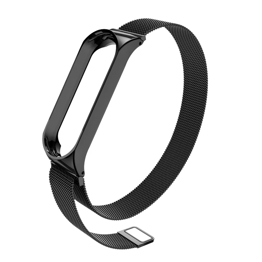 Mi Band 4 3 металлический ремешок из нержавеющей стали для Xiaomi mi Band 4 3 Ремешок Браслет mi band 4 3 Siliver/Balck магнитная пряжка