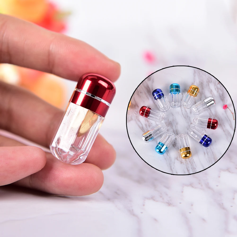 1PC/5PCS/10PCS Mini Transparent Portable Empty Gelatin Capsules Gel Caps Plastic Box Bottle Case Holder WaterProof Pill Case