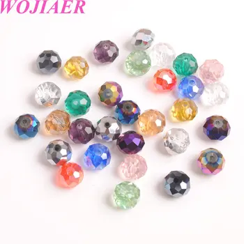 

WOJIAER 7x10mm Top Quality Sapphire Blue Crystal Faceted Loose Beads DIY Making Women Jewelry Free Pouch Send 350pcs/lot PBA307