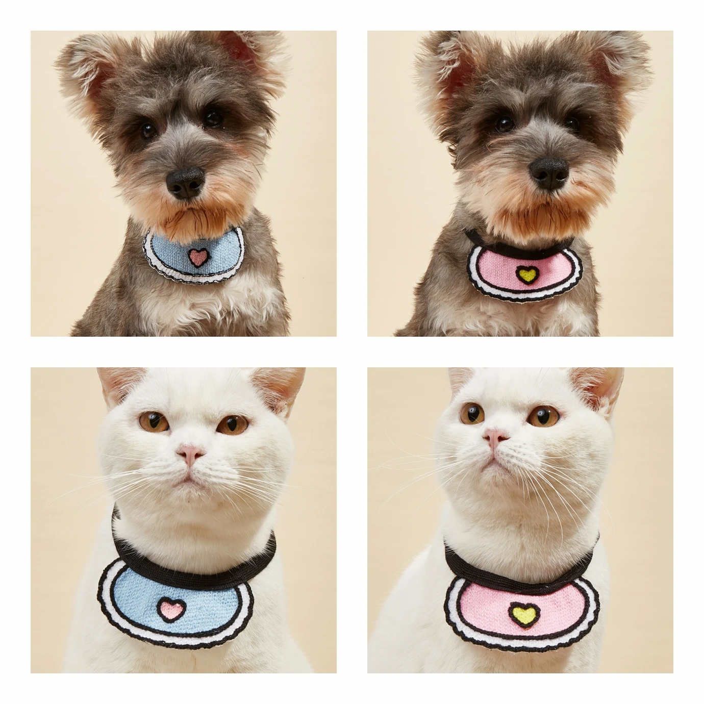 

Pet Bib Cute Cat Saliva Towel Bandana Woven Adjustable Dog Neckerchief Kitty Necktie Puppy Scarf