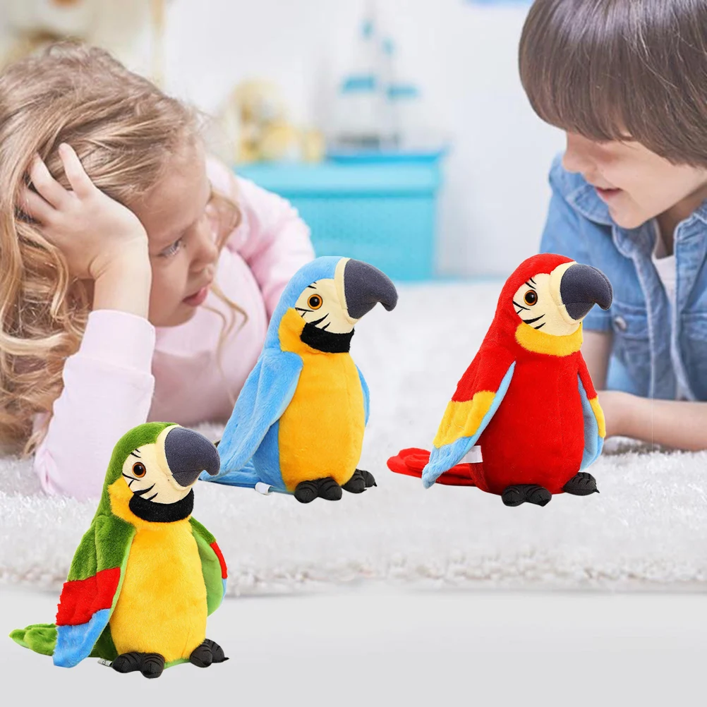 Cute Talking Parrot Toy Electric Talking Parrot Stuffed Plush Toy Bird Repeat What You Say Children Kids Baby Birthday Gifts
