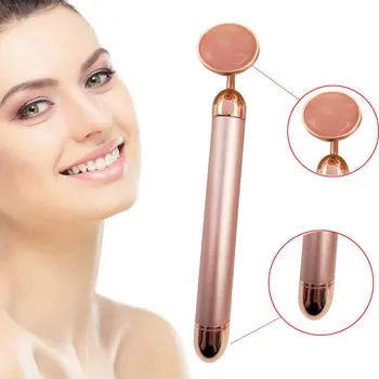 

24K Gold Beauty Massage Stick Green Jade Massager Electric 3D Roller Face Massager Anti-Wrinkles All-shipping