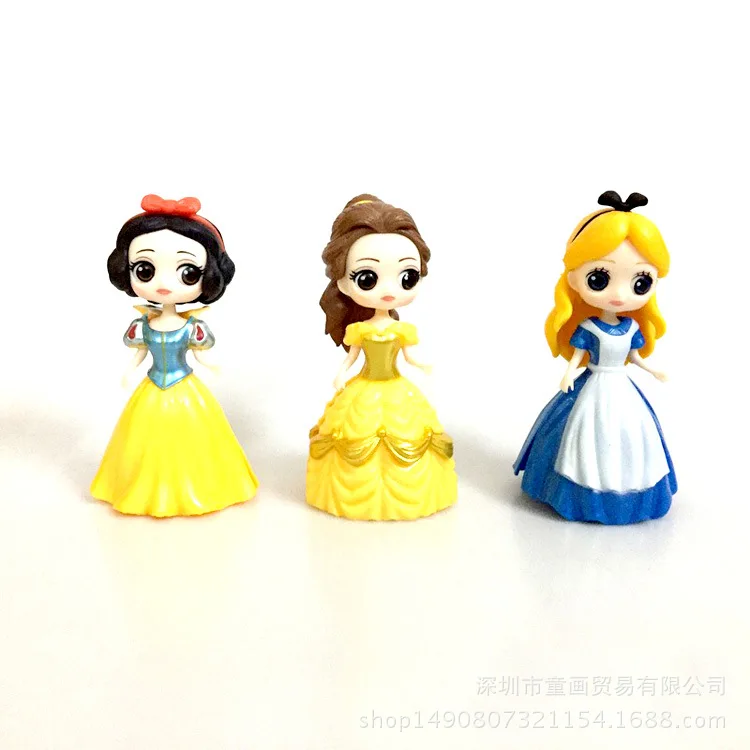 

6-Huanyi Princess Cute Alice Snow Mermaid Cinderella Replaceable Princess Cake Decoration