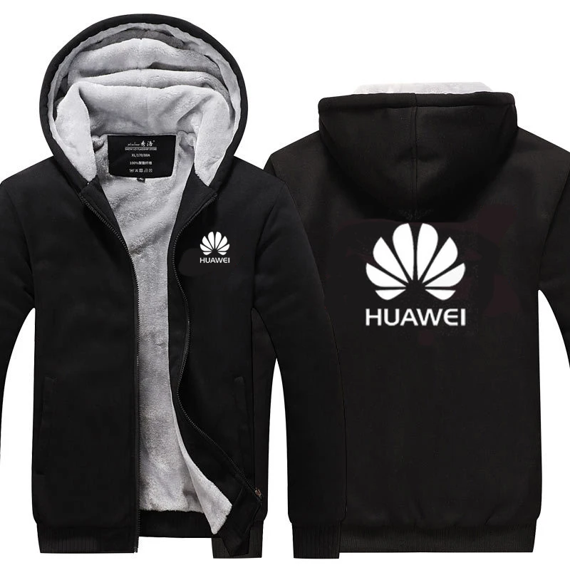 Мужские толстовки 5 цветов для HUAWEI утепленная толстовка Infiniti теплые куртки мужские повседневные пальто на молнии зимняя новая одежда толстовки