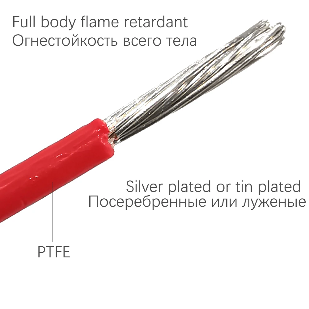 Details about   24AWG 0.2 square millimeter Power cable PTFE Tinned Silver plated flame