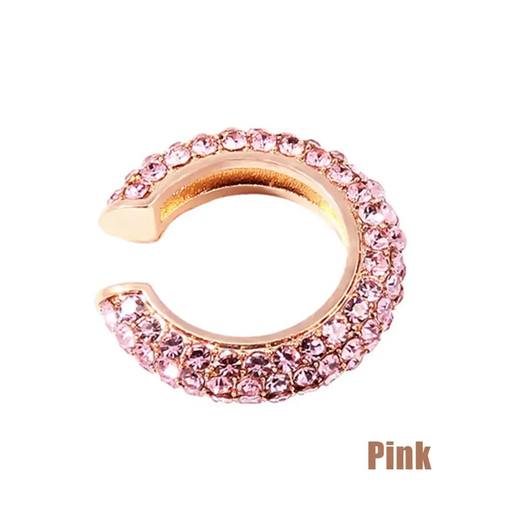 1pcs style 04 Разноцветные стразы, новая мода, Кристальные каффы для ушей в богемном стиле, креативные С-образные маленькие каффы для ушей, клипсы, серьги для женщин, ювелирные изделия - Окраска металла: 1pcs style 04