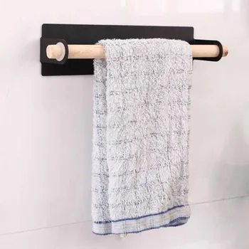

Useful Plastic Wall Mounted Bathroom Towel Bar Shelf Self-adhesive Rack Holder Toilet Roll Paper Hanger Organizer