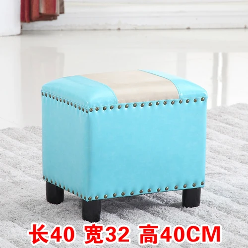 I 40CM Кожаный античный стул, деревянная гостиная, домашний журнальный столик, диван-фитинг, квадратная скамейка, домашний декор, туалетный стул, мебель - Цвет: I 40CM