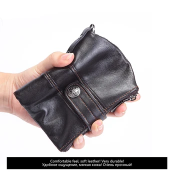 

Men's Wallet Genuine Leather Clutch Wallets Purses Real Leather Multi-Card Bit Retro Card Holder Bag