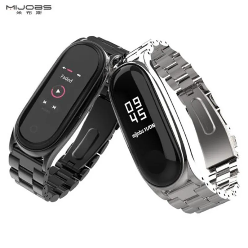 Mi jobs mi Band 4 ремешок на запястье для Xiaomi mi Band 3 4 Смарт часы браслет отвертки из нержавеющей стали металлический браслет mi band 3/4